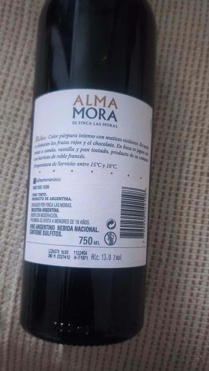 Vinho argentino Malbec Alma Mora 750ml - Foto 4