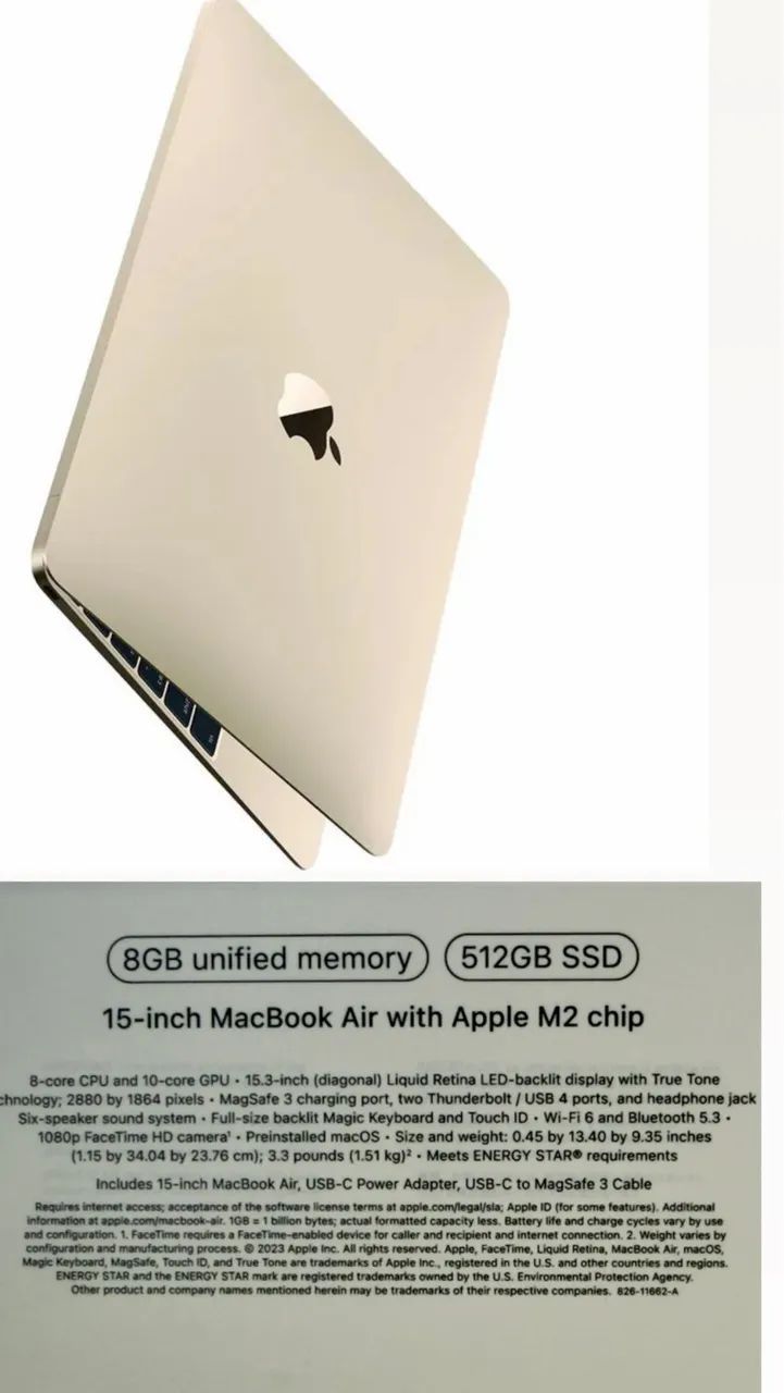MacBook Air M2 512 Dourado lacrado!  
