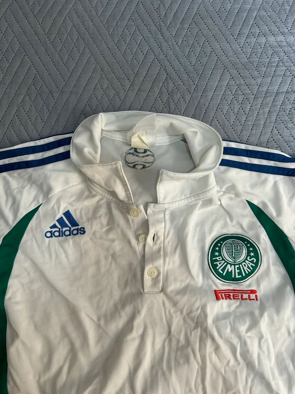 Camisa Polo Palmeiras Branca 2000-2008 - Foto 5