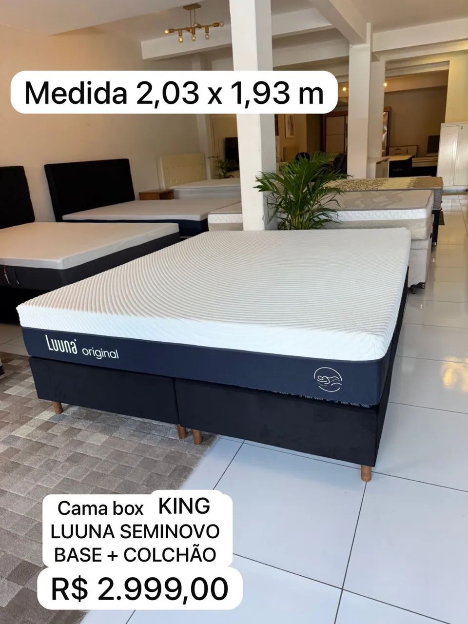 Colchão KING COM BASE BOX SEMINOVO - Entrego! 