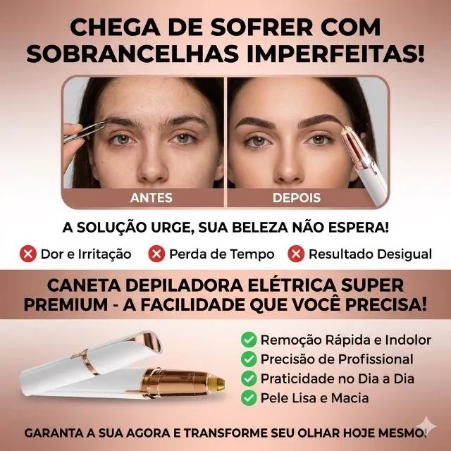 Caneta Depilador Sobrancelhas Elétrica Super Premium - Foto 2