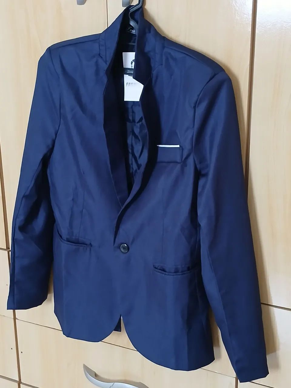 Blazer paletó masculino infantil ,  peça nova sem uso , azul marinho  - Foto 3