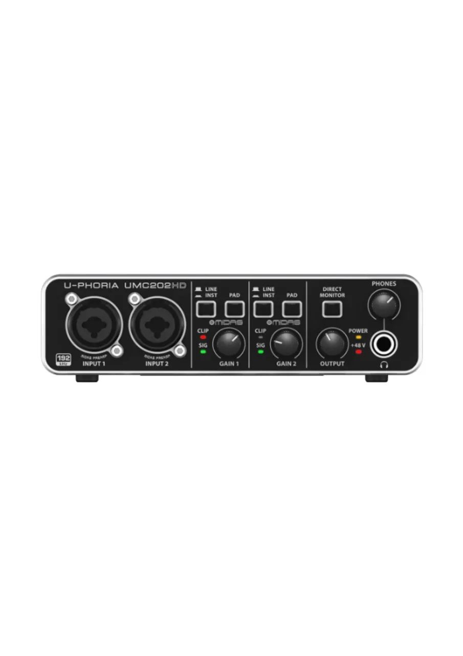 Interface de áudio USB Behringer U-Phoria UMc202HD, cor preta