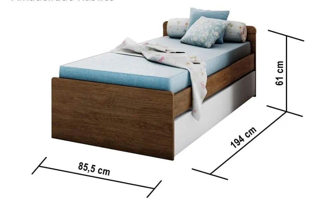 Vendo cama de solteiro gavetão.