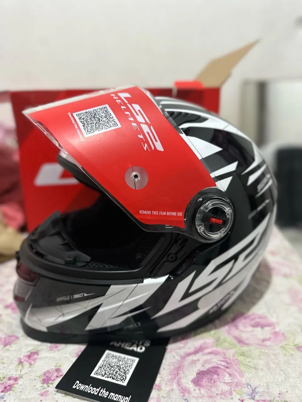Capacete ls2 draze preto e branco ORIGINAL  - Foto 3