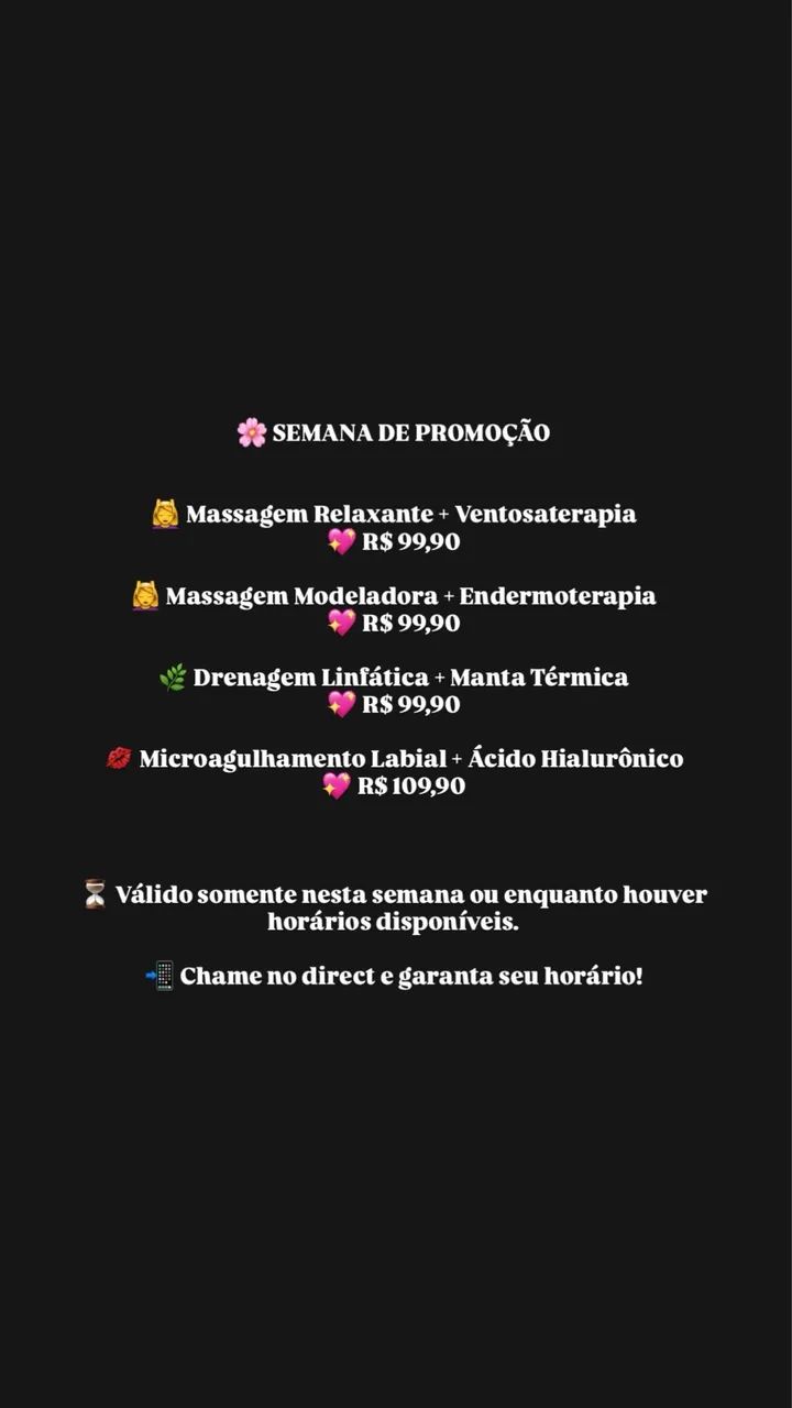 Promoção de estética facial e corporal 