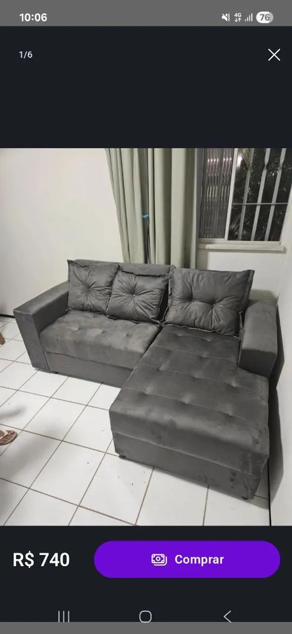 IMPERDÍVEL SOFÁ CHASE POR 780 AVISTA COM ALMOFADAS - Foto 2