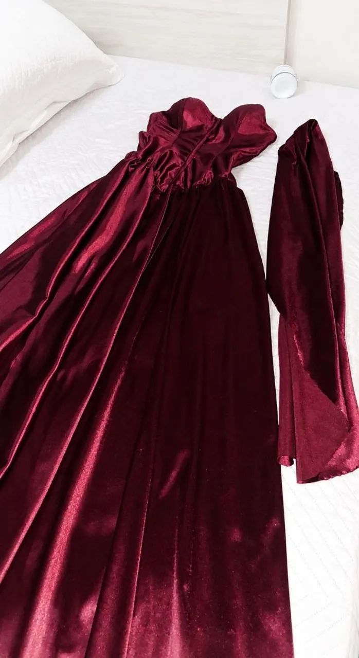 VESTIDO FESTA VERMELHO/ VINHO  - Foto 3