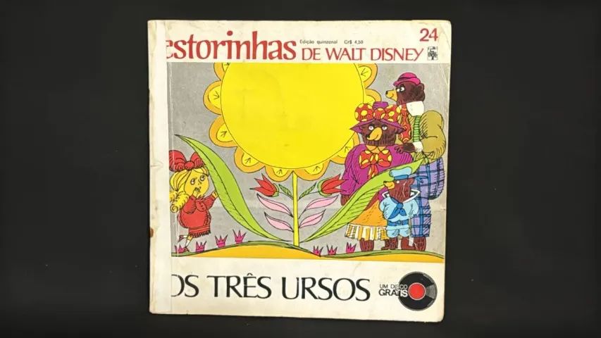 ESTORINHAS DE WALT DISNEY COM LP VINIL COMPACTO OS TRÊS URSOS - Foto 3