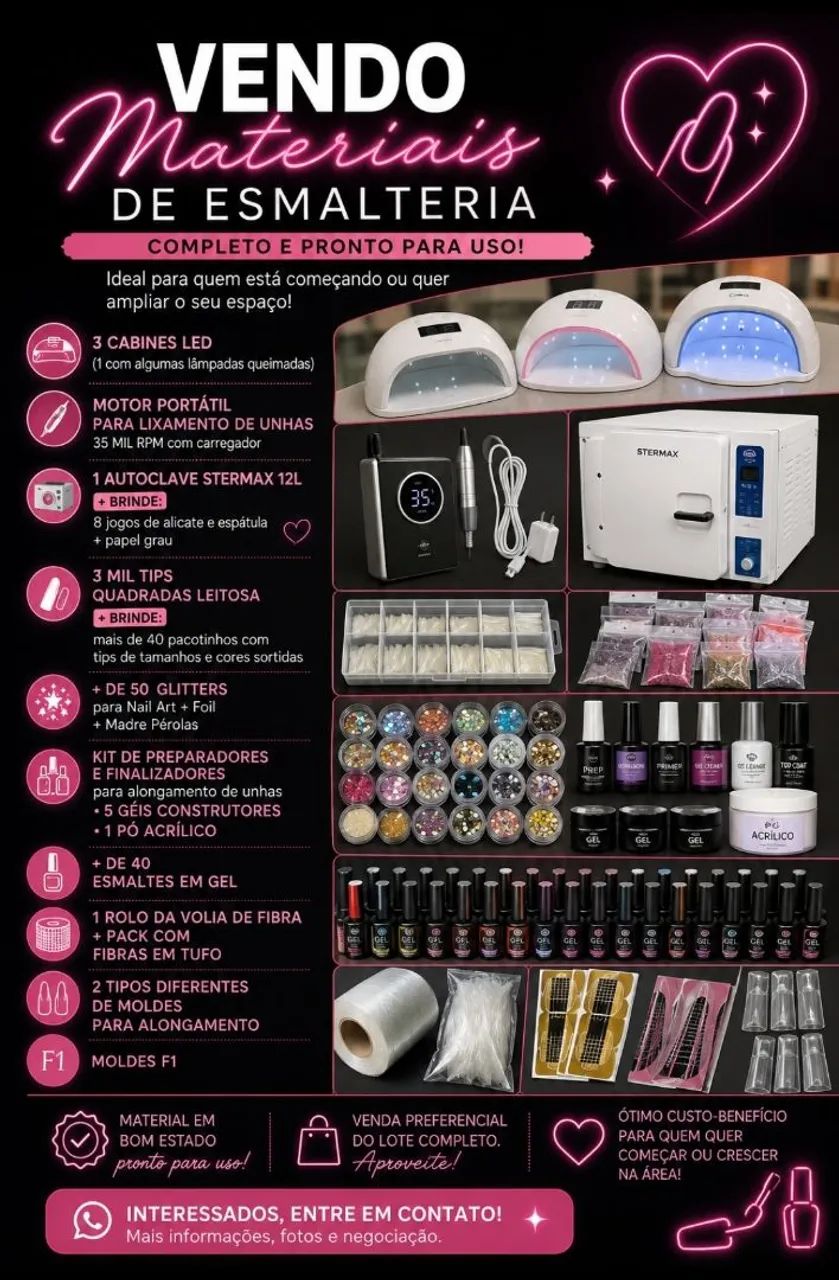 Vendo material para Nail Designer / Esmalteria 