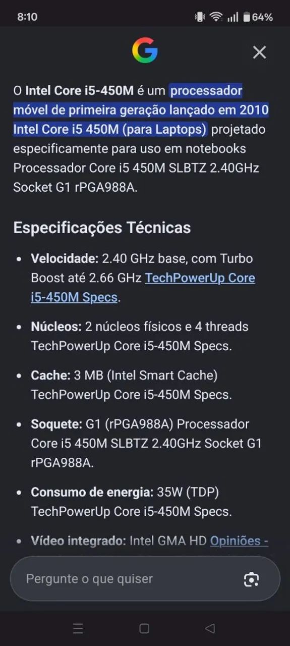 Processador core i5-450m Notebook 1° geração - Foto 2