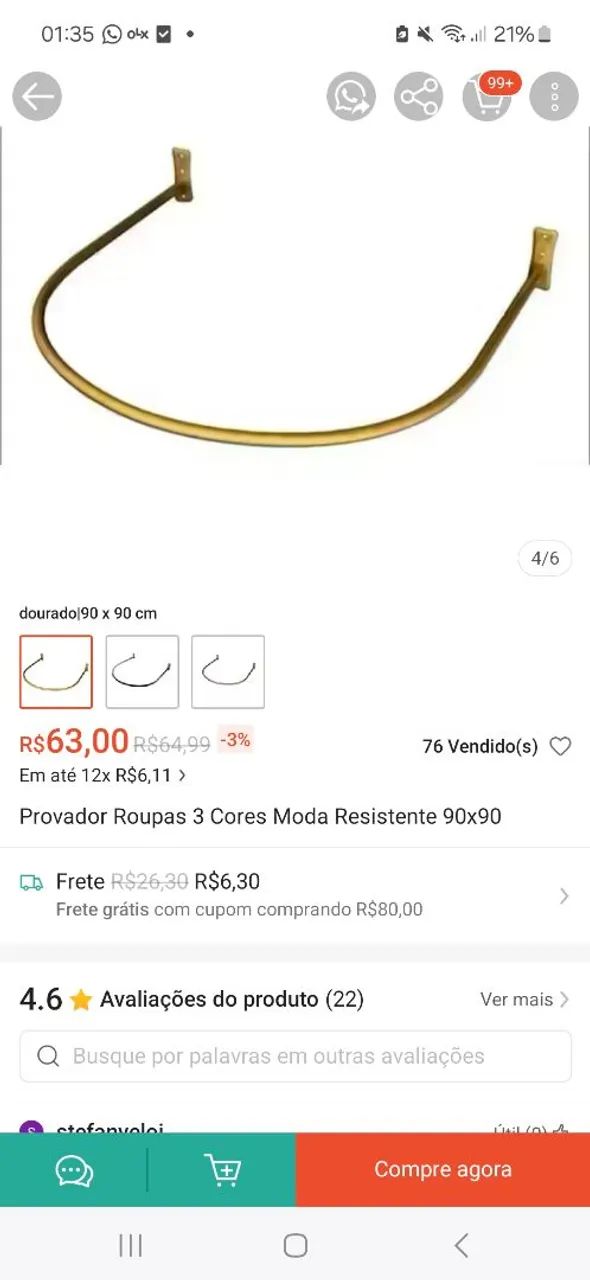 Arara para loja de teto e provador 