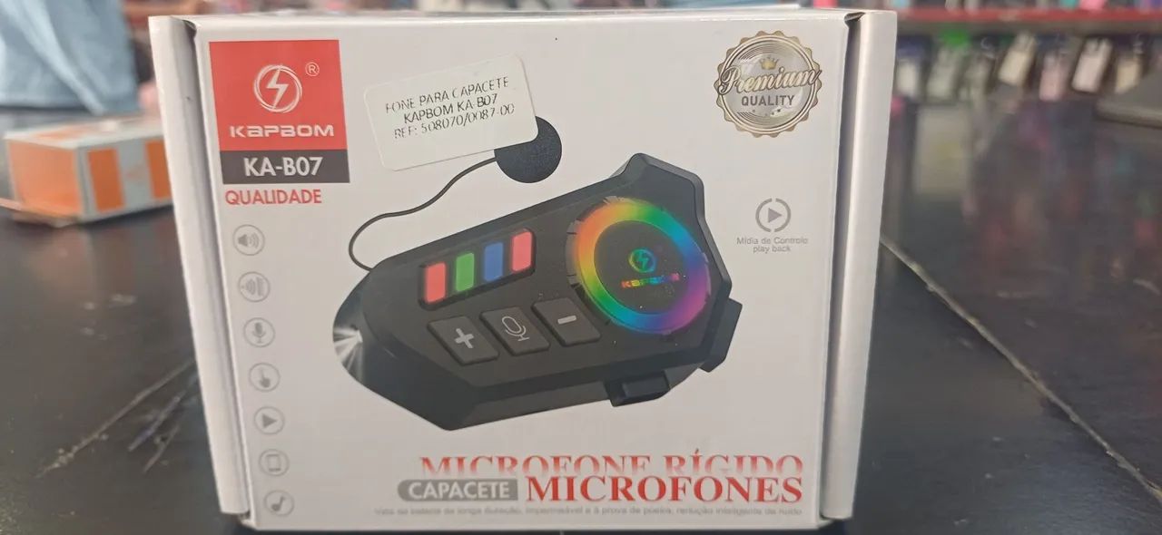 Fone de ouvido e microfone para capacete