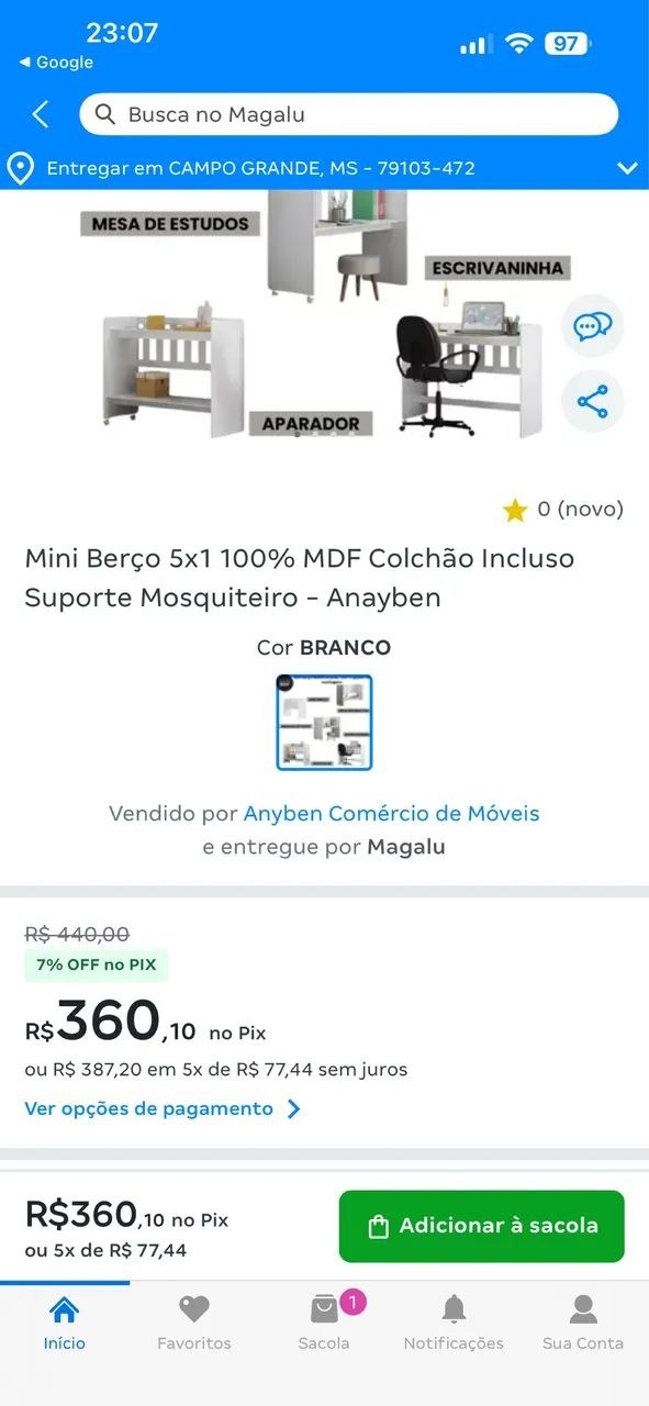 Mini berço 4 em 1  - Foto 4