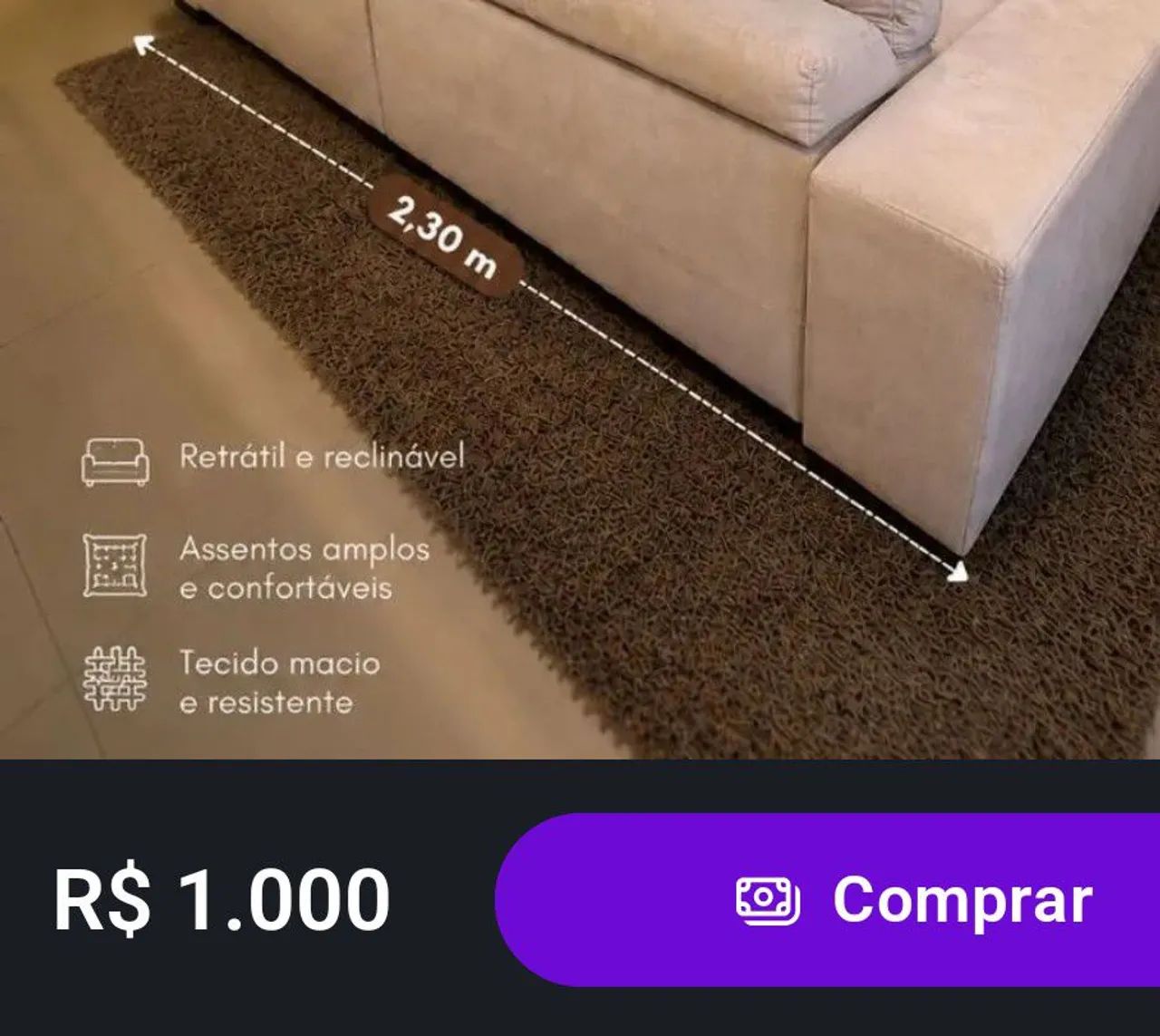 Sofá impecável 
