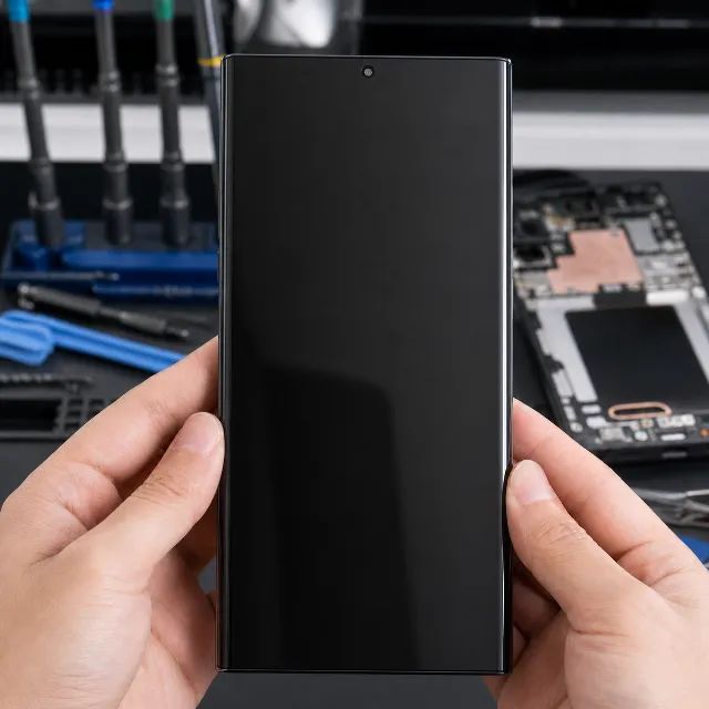 Tela frontal OLED com aro para Galaxy S22 Ultra S908