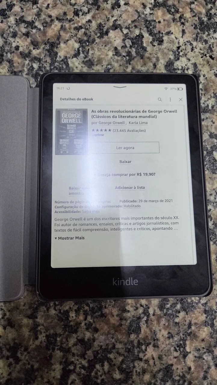 Kindle Paperwhite 12° Geração com capa original  - Foto 2