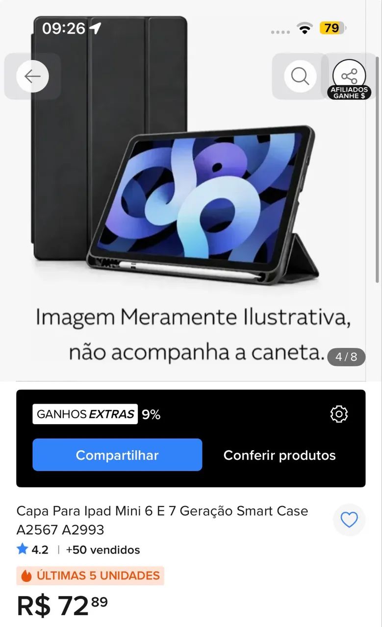 Case para iPad mini 6 ou 7 - Foto 2