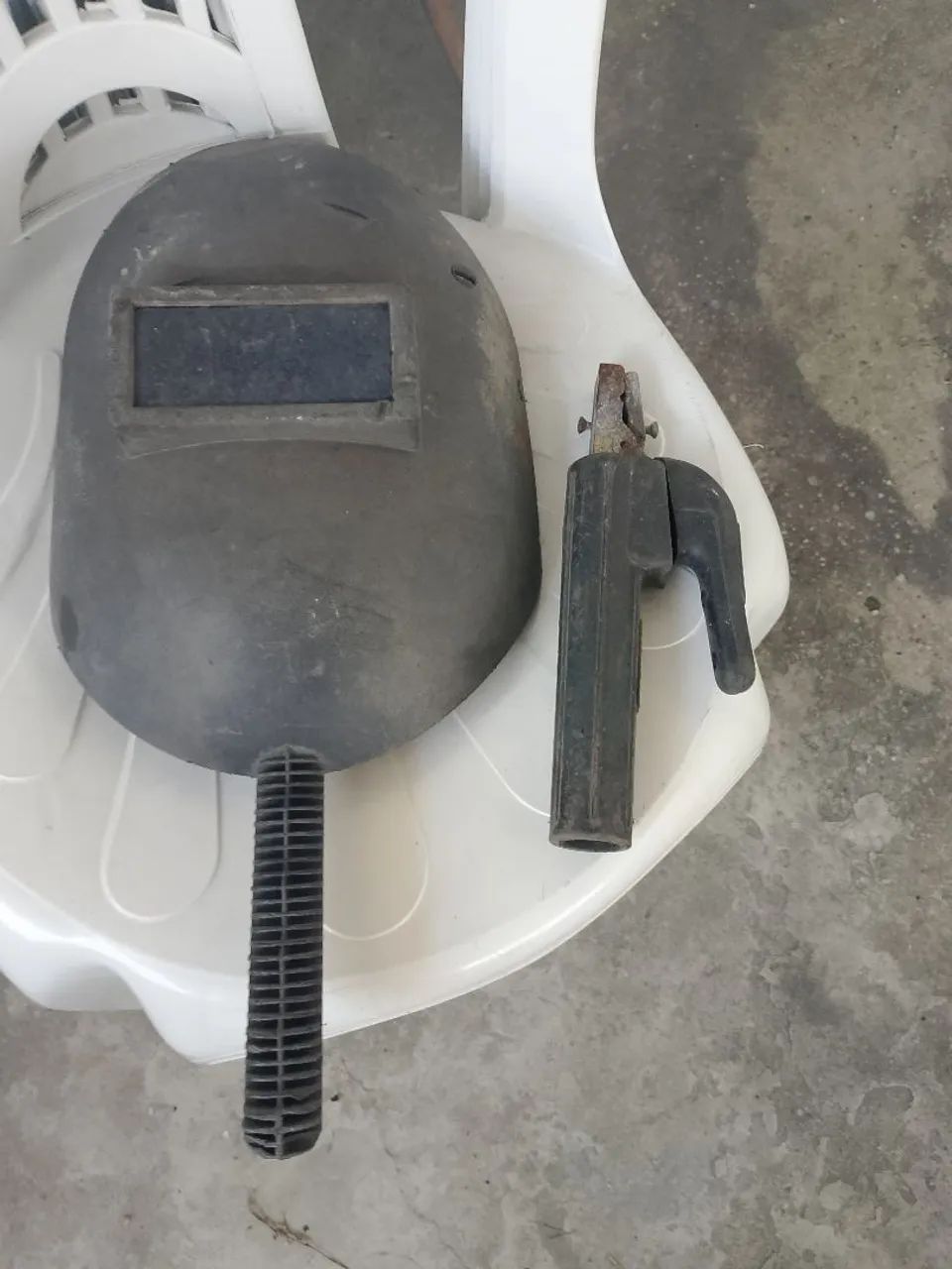 Máscara de solda + alicate de eletrodo