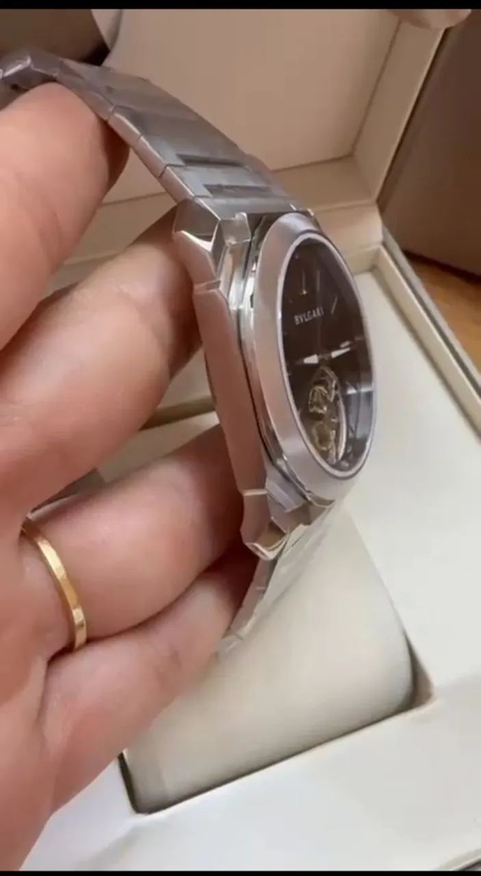 Relógio Base ETA Estilo Bvlgari Octo Finissimo Tourbillon - Foto 3