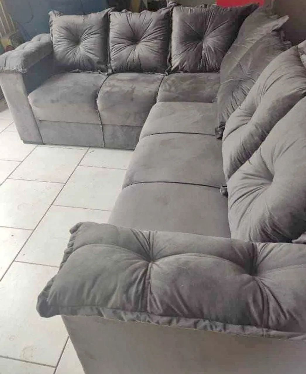 QUEIMA DE ESTOQUE SOFÁ DE CANTO ALMOFADÃO PAGAMENTO NA ENTREGA. - Foto 3