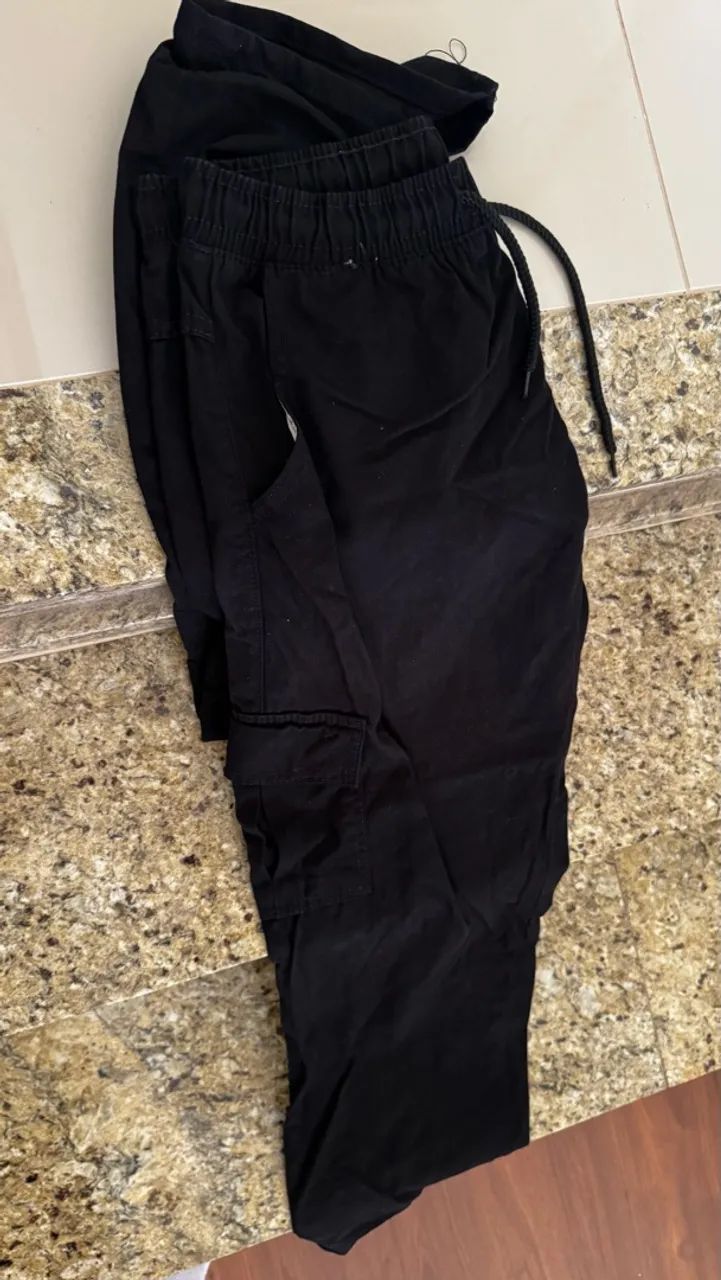 Calça Cargo Jogger Preta 