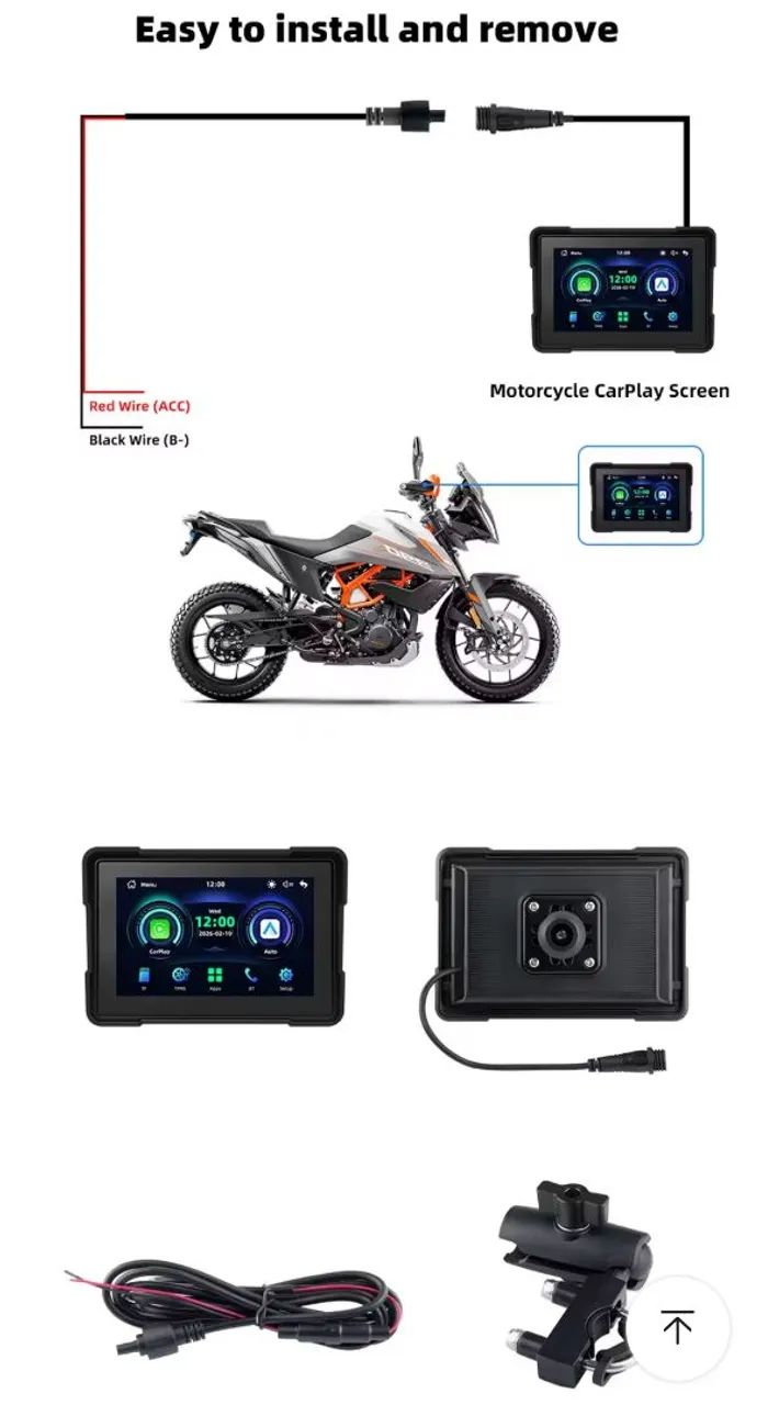 Navegador Motocicleta. tela IPS de 5.0 polegadas, Android Auto & Apple Carplay - Display - Foto 3
