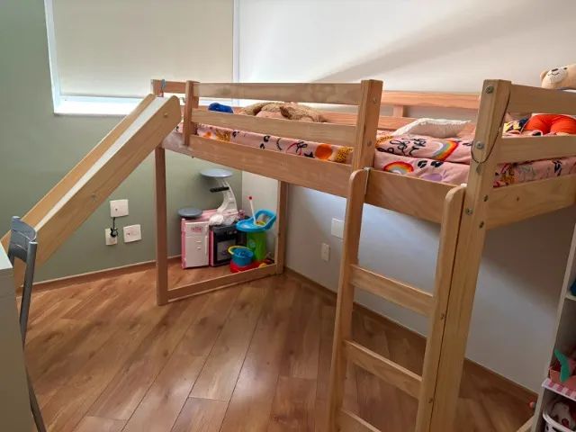 Cama Elevada Infantil com Escorregador