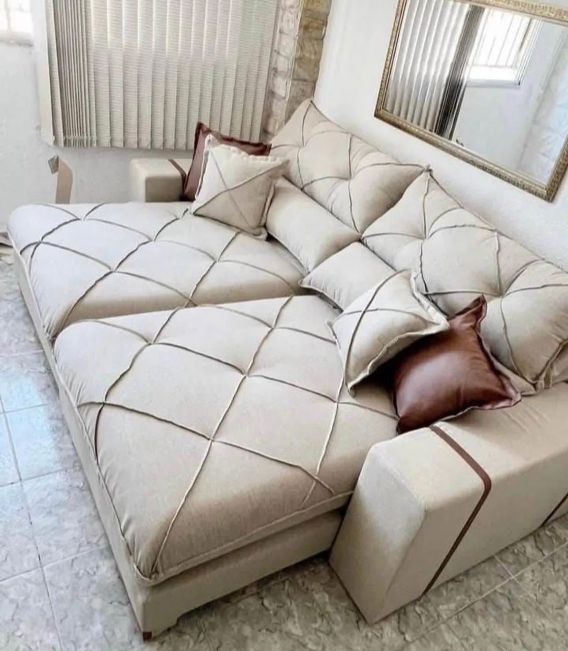 Olha esse lindo sofá retrátil!! Molas e espuma de Qualidade 