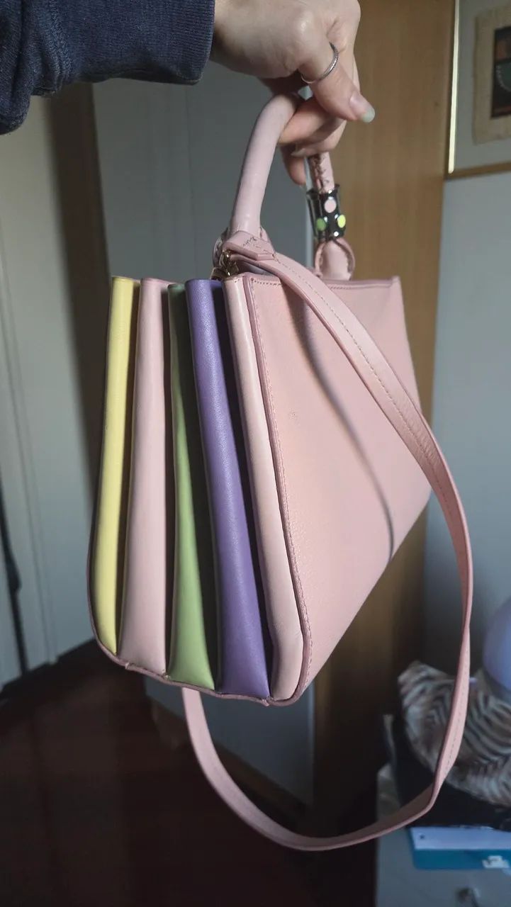 Shutz Bolsa de Couro Original Rose - Foto 5