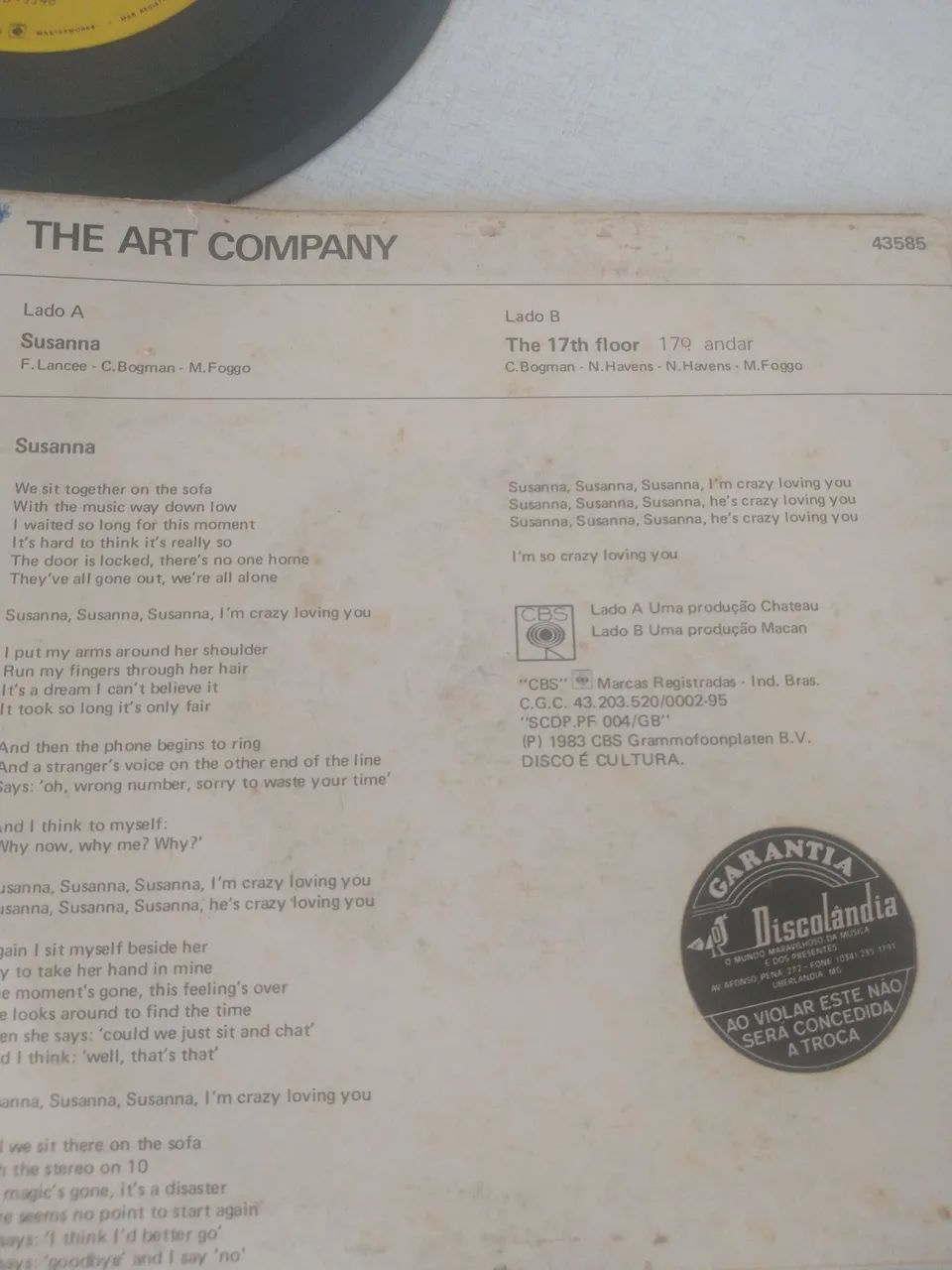Disco de Vinil original The Art Company - Foto 3