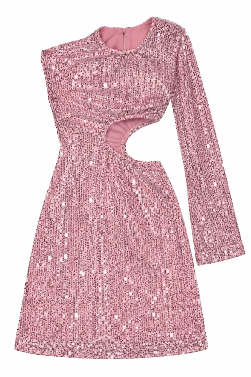 Vestido de paite rosa 