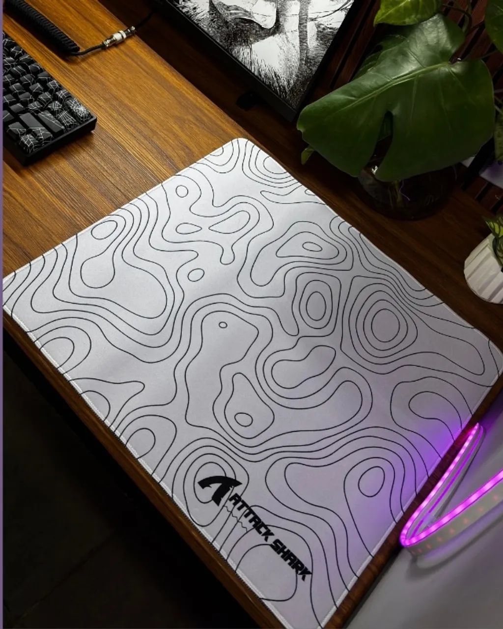 mousepad gamer  branco e rosa - Foto 4