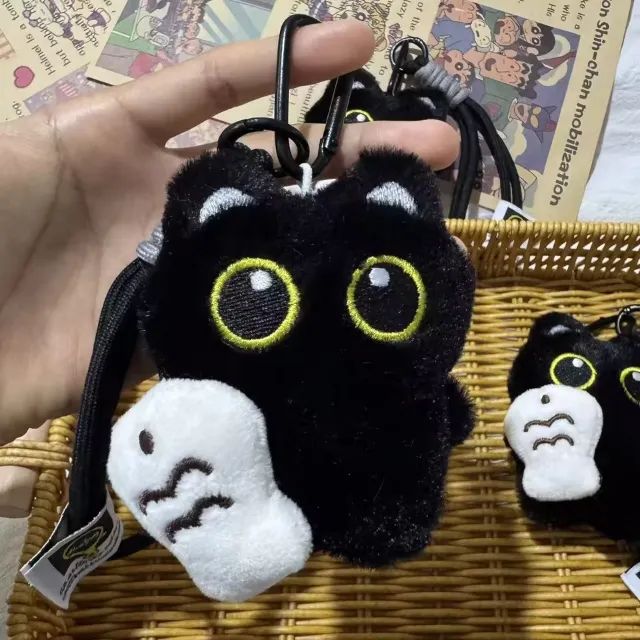 Gatinho Preto com Peixe / Pelúcia Fofa Chaveiro / 3x Unidades Produto Novo / Envio Rápido - Foto 3
