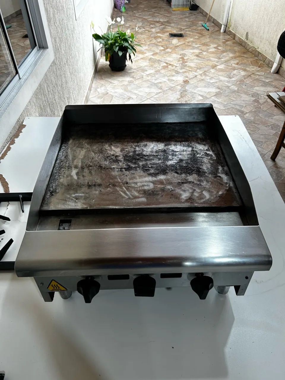 Chapa de lanche a gás 