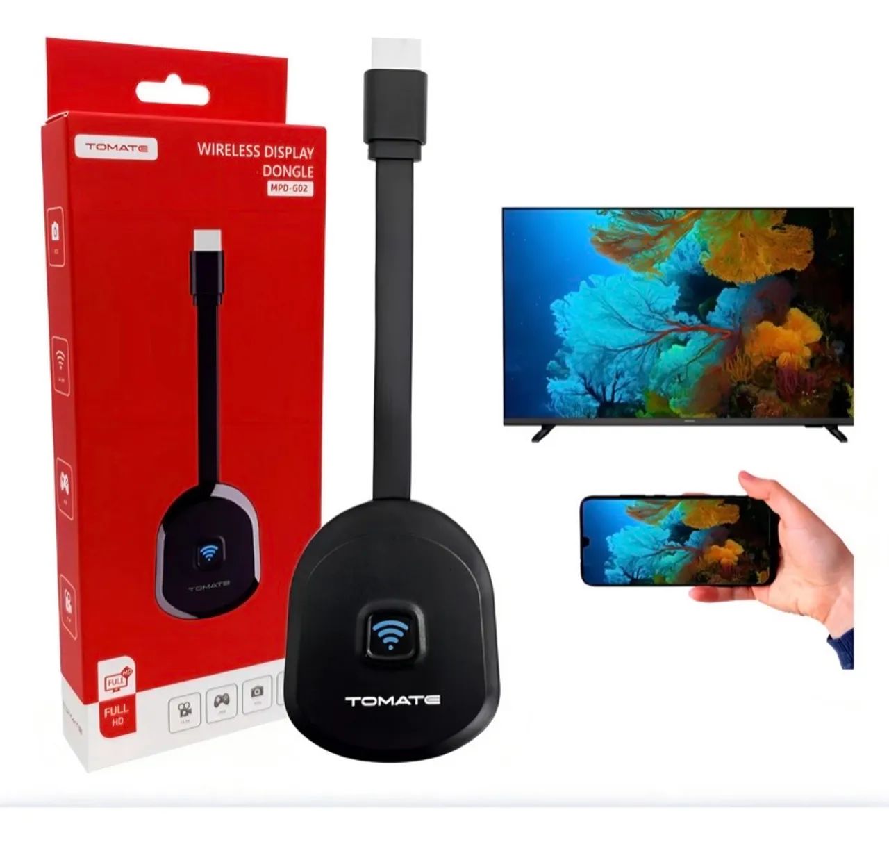 Transmissor De Vídeo Wireless 1080p Android Full Hd Tomate