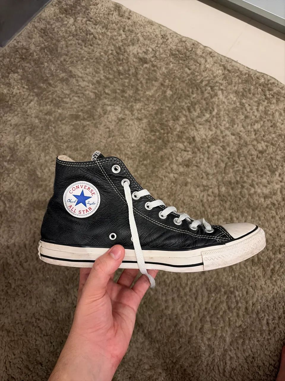 Converse all star preto cano alto couro - Foto 2