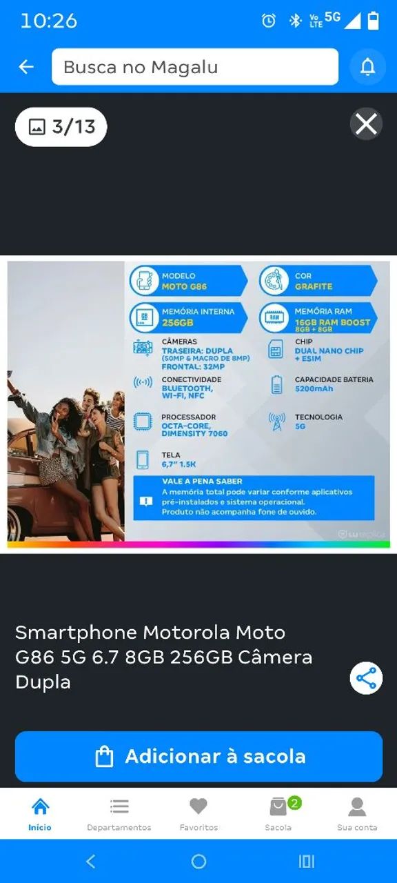 Celular moto G86 G86 5G novo - Foto 2
