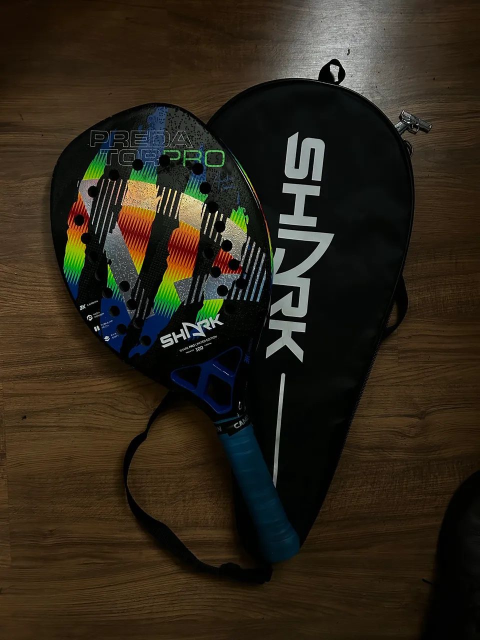 Raquete beach tennis Shark Predator carbono 3k edição limitada Andre baran - Foto 2