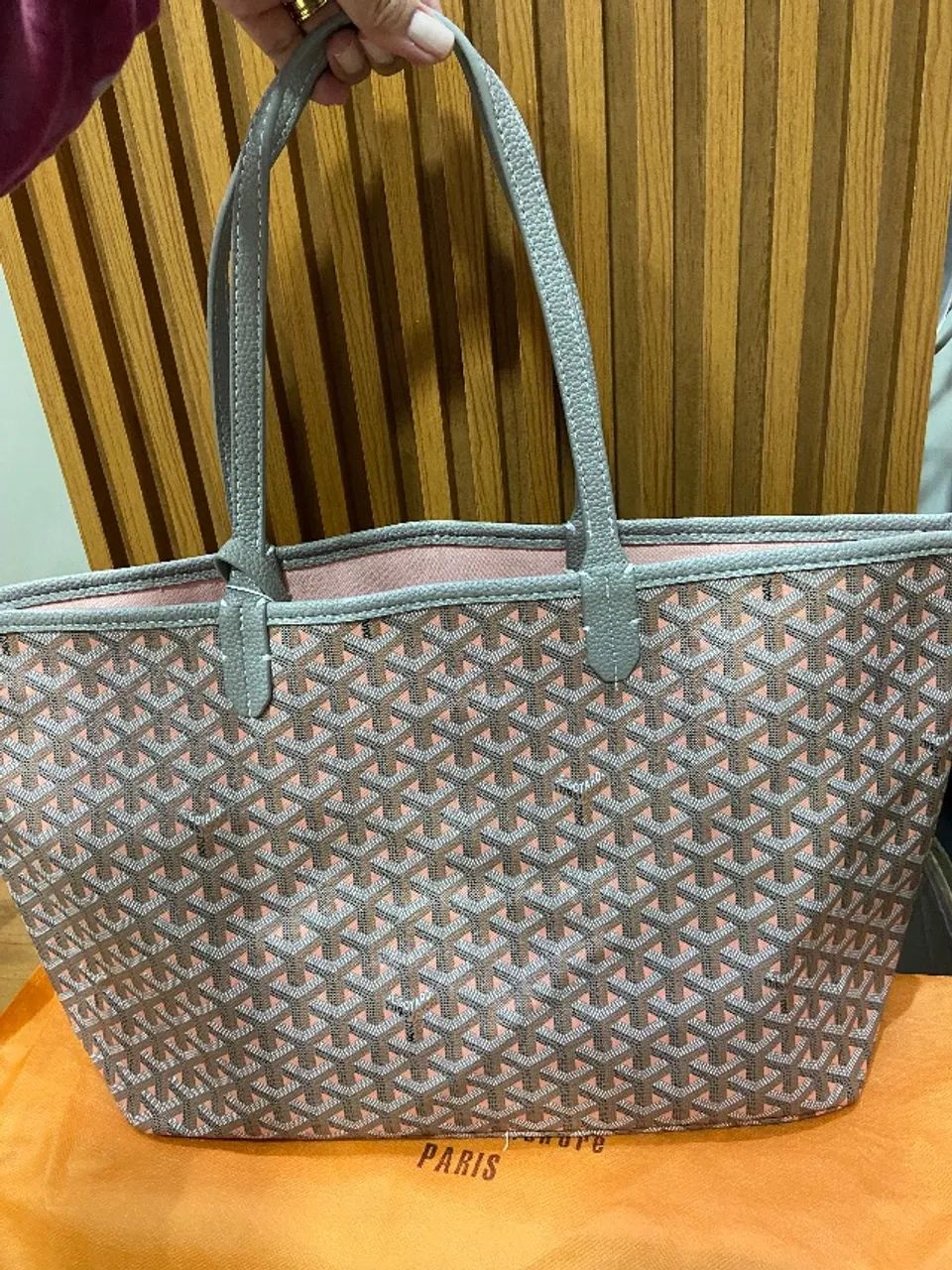 Bolsa goyard cinza e rosa - Foto 4