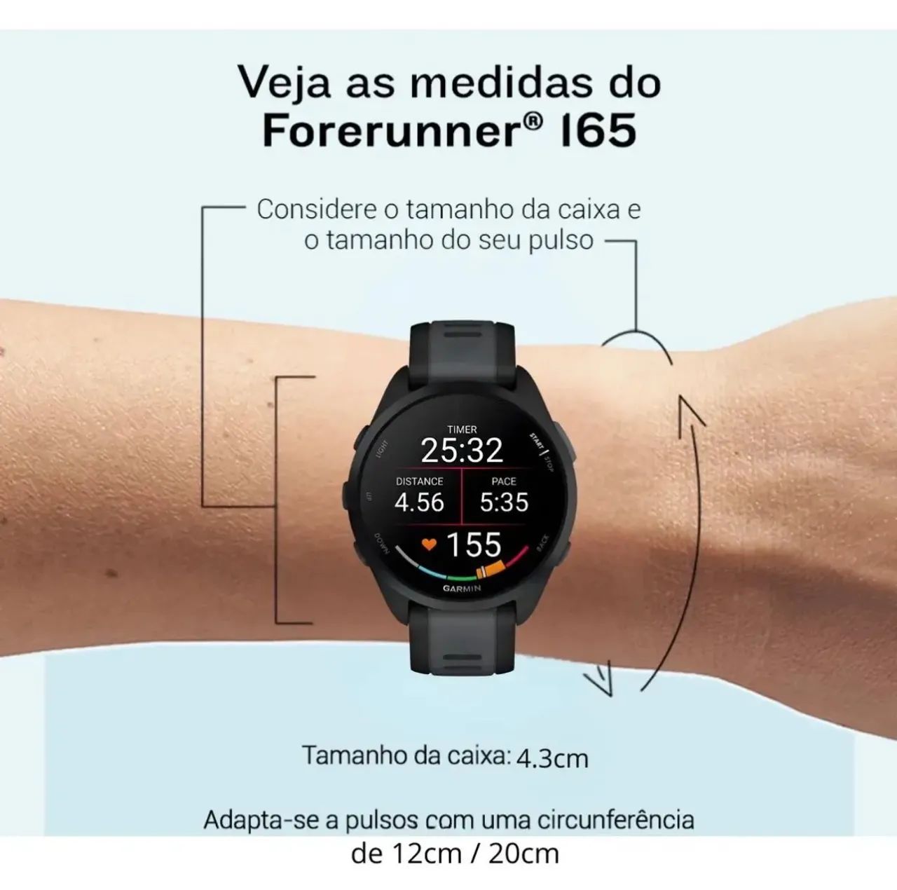 Relógio Garmin Forerunner 165 Lacrado com Nf - Foto 2