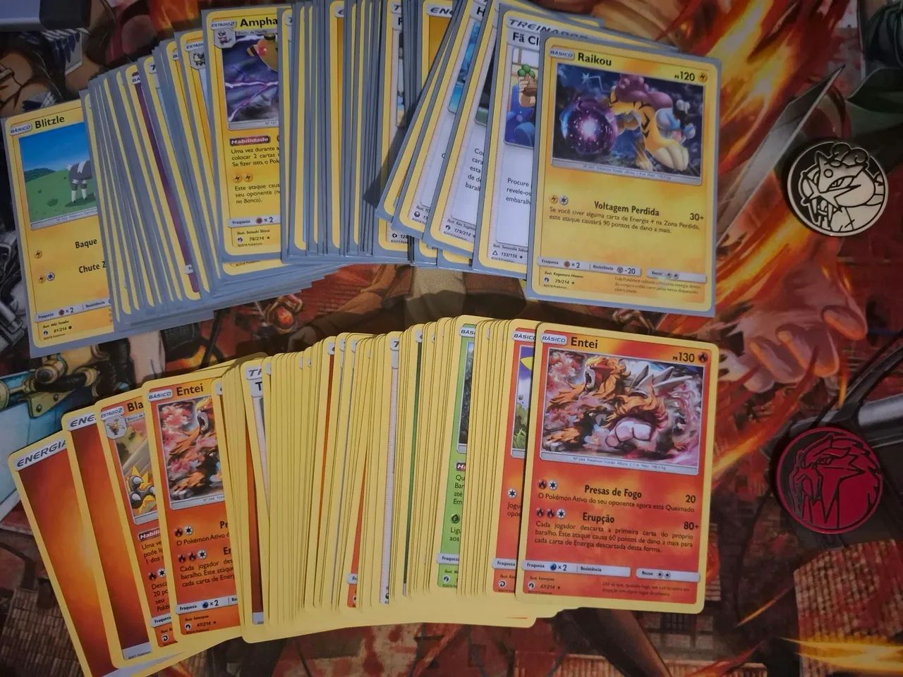 Baralhos Pokémon Entei e Raikou Sol e Lua 8