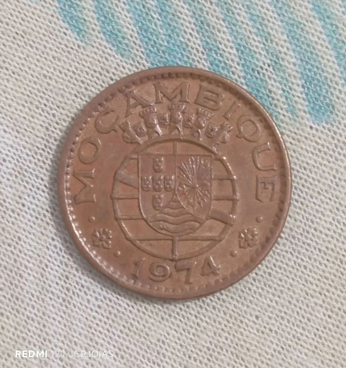 Moeda xe 1 escudo Moçambique 1974 