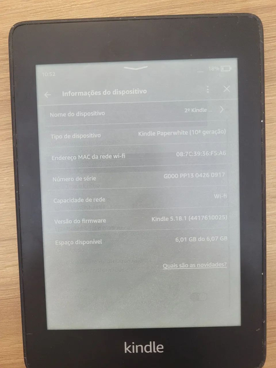 ? Kindle Paperwhite 10ª Geração 8GB - Funcionando - Tela Esbranquiçada - Foto 3