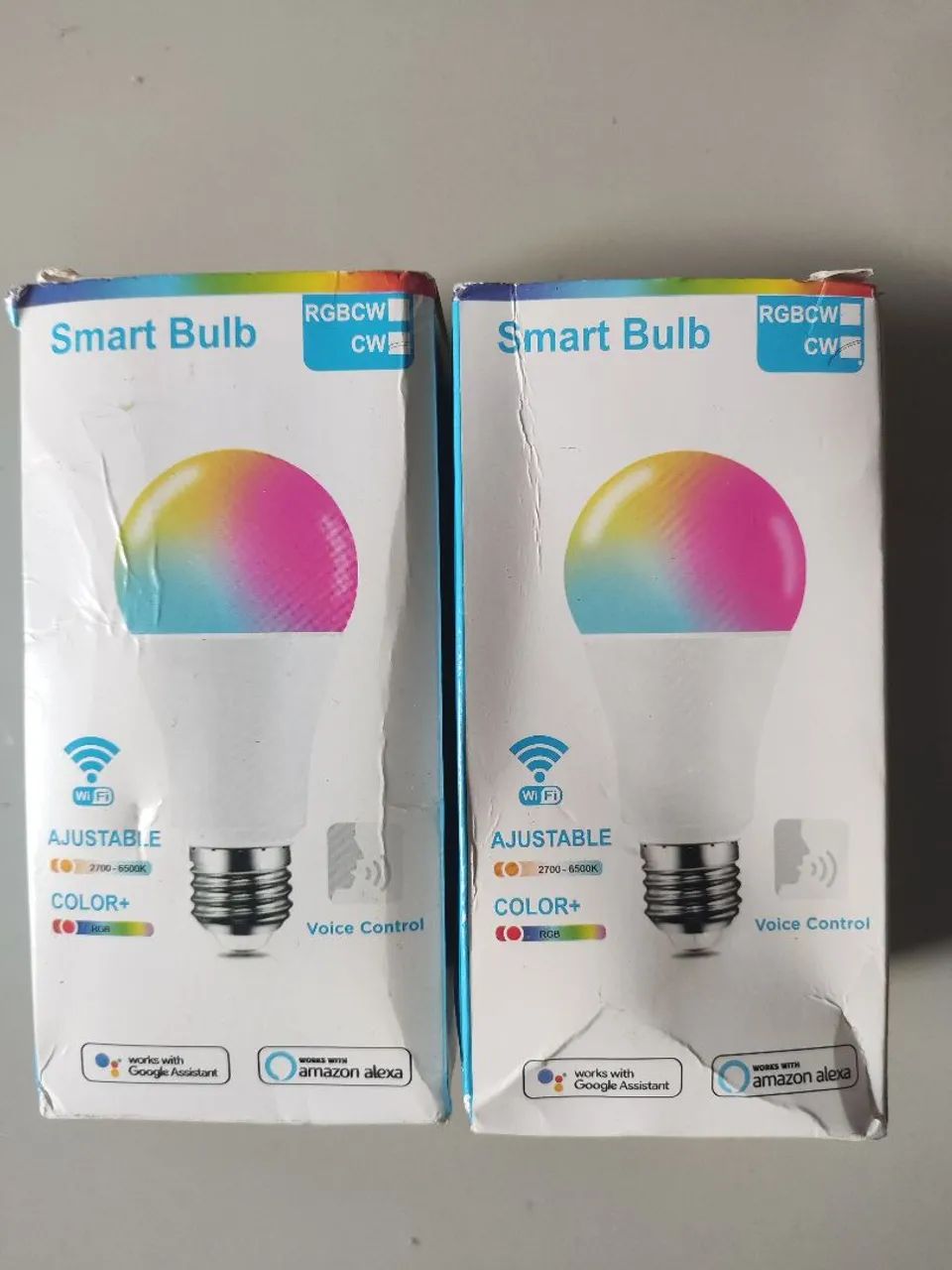 Kit 2 Lâmpadas Inteligentes Wi-Fi RGB+CW - Compatível Alexa e Google