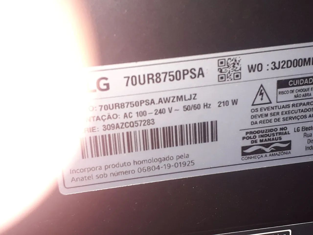 placa principal lg 70ur8750psa/retirada de tv com tela quebrada ,sem avarias ou defeito - Foto 2