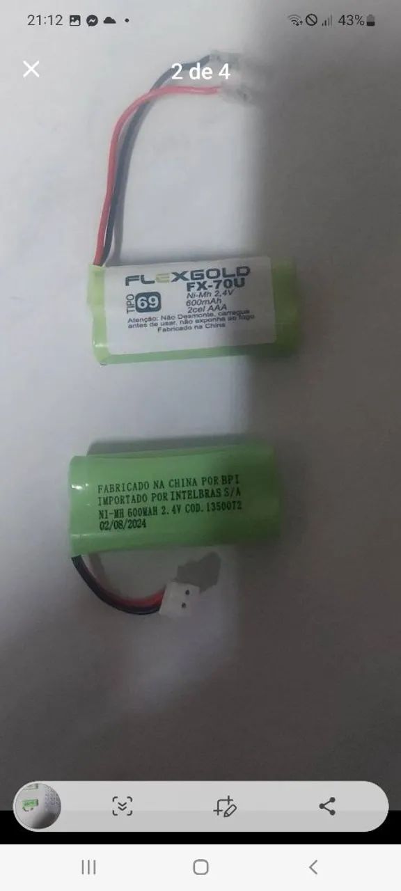 2 bateria telefone intelbras - Foto 3