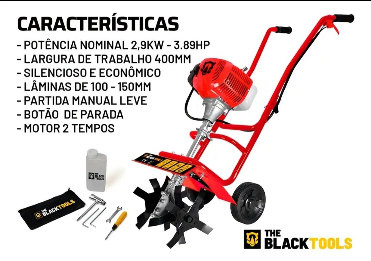 MOTOCULTIVADOR A GASOLINA 400MM TPF1000 3,8HP 2 TEMPOS - THE BLACK TOOLS - Foto 2