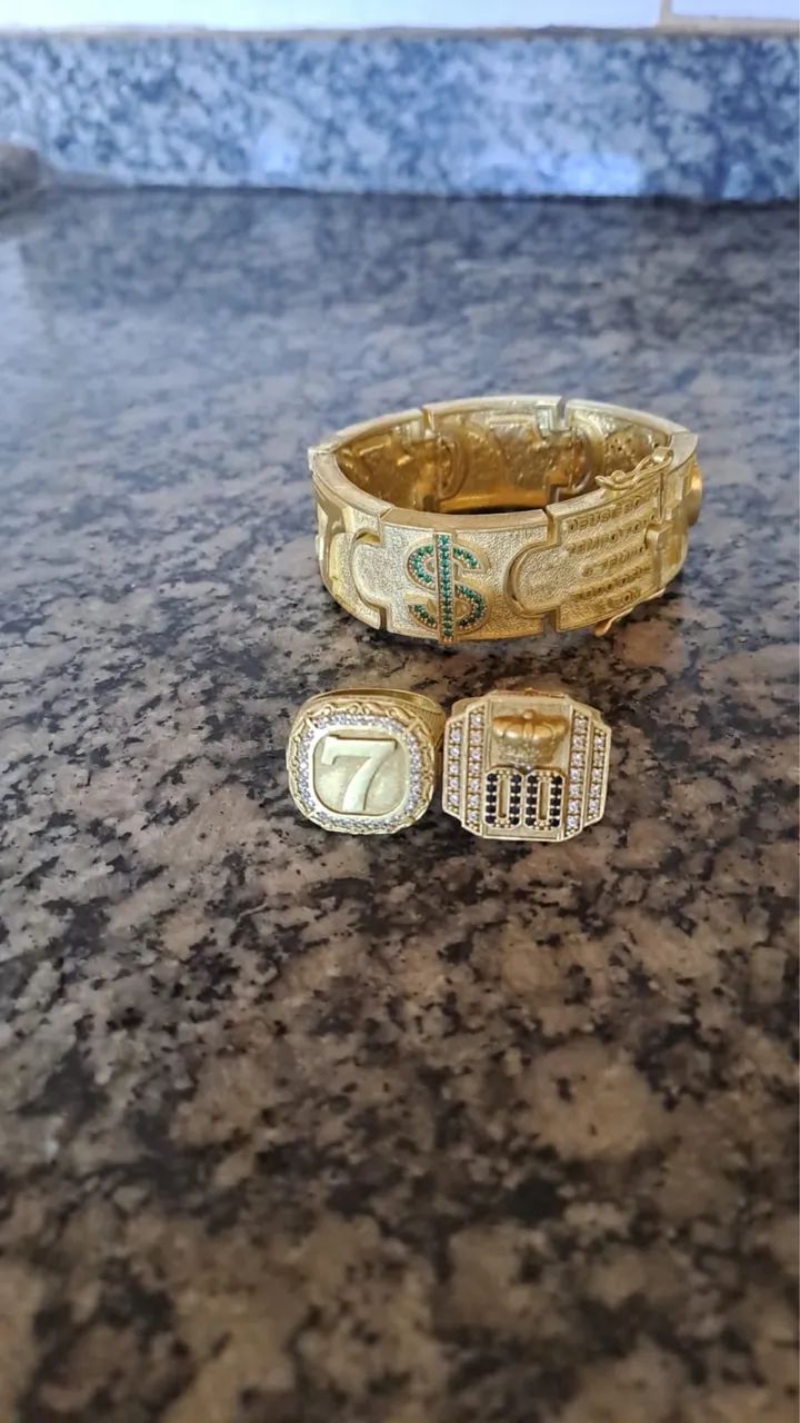 Bracelete e dedeiras de moeda antiga - Foto 4