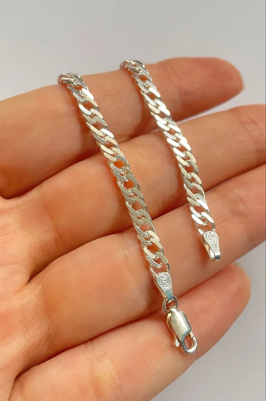 Pulseira nova de prata 925 maciça elo duplo - Foto 2